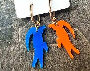 Gator Earrings (super cute!) * alligator earrings, Florida Gator earrings, Florida Gator game day earrings, orange blue gator earrings