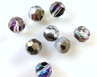 Swarovski Crystals - 12mm Extremely RARE Vintage Faceted Beads #5000 (Heliotrope) * rare large round Swarovski, vintage Heliotrope 12mm