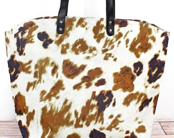 Cow Print Beach Tote Bag Summer Cruise
