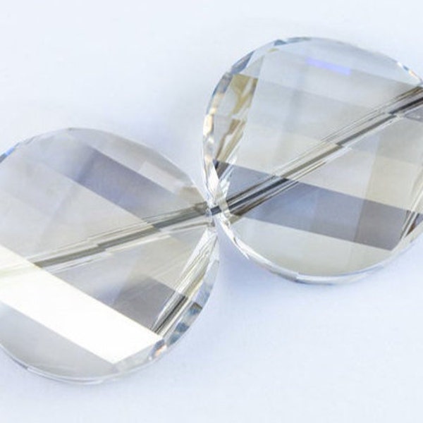 Swarovski Crystals - 14mm Faceted Twist Bead - Article #5621 (Silver Shade) * Swarovski silver crystals, crystal twist bead, article 5621