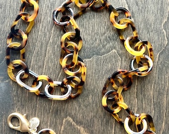 Corrente para óculos de acetato tartaruga: suporte leve para óculos de sol