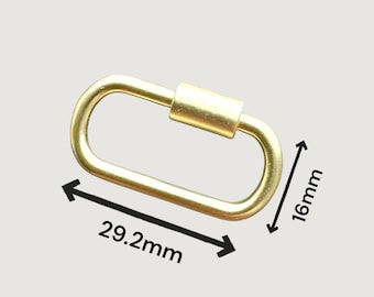 Matte Gold Carabiner Screw Clasp: Necklace & Bracelet Closure (29.2mm)