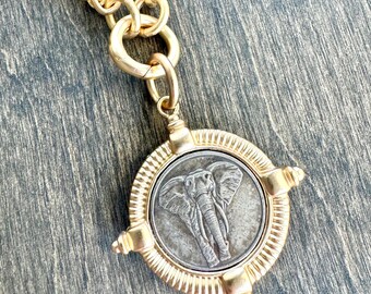 Elephant Pendant Necklace: Alabama Crimson Tide Gift, Crimson Tide Necklace, Safari Necklace, Alabama Graduation Gift, Crimson Tide Jewelry