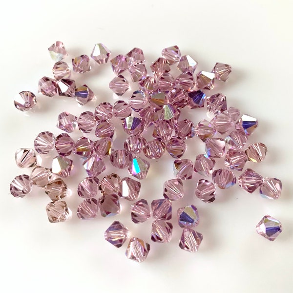 Swarovski Crystal 6mm Faceted Bicone Article 5328 - pick color (pack of 50) * light amethyst, light sapphire, peridot