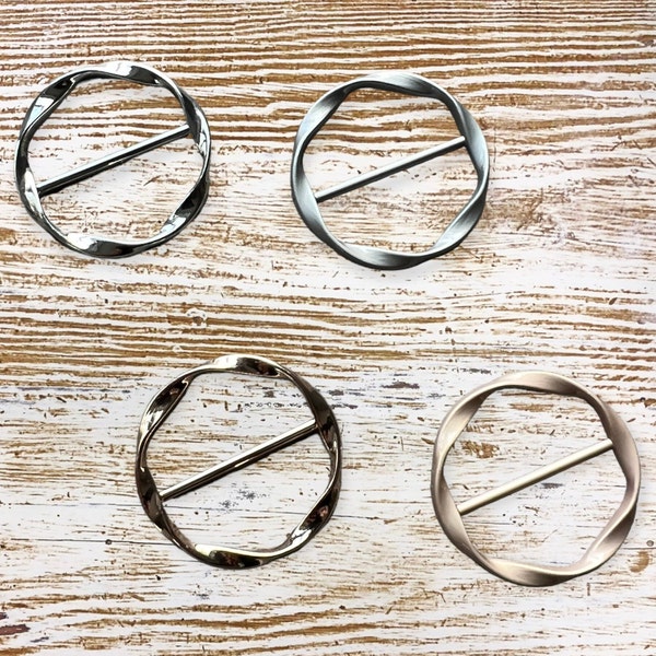 Scarf Ring (4 finishes available) * silver scarf ring, gold scarf ring, scarf accessories, matte gold scarf ring, matte silver scarf ring