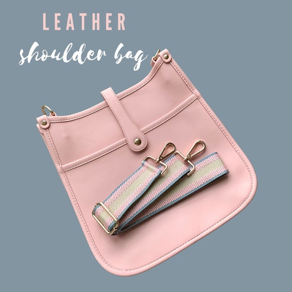 Pink Leather Shoulder Bag Pink Leather Messenger Bag Pink Etsy