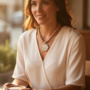 Wilde Pferde Perlenkette: Belgien Münzanhänger, Reiterschmuck