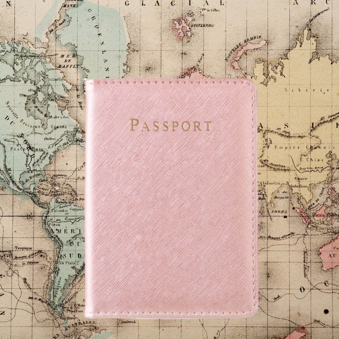 Pink With Flowers Passport ID Card Holder -  Norway