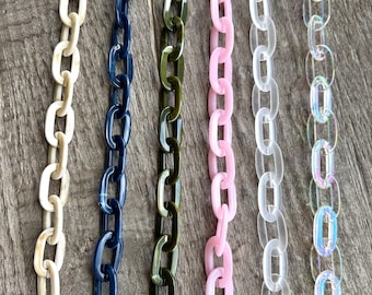 Chunky Acrylic Eyeglass Chain: Custom Colors Available