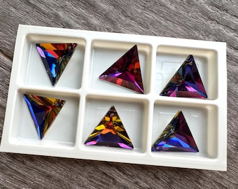 Vintage Swarovski Volcano Triangle Pendant, 30mm, Article 6209