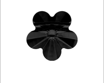 Swarovski Crystal Flower Beads 5744: Jet Black, 6mm/8mm