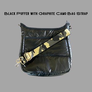 Quilted Puffer Messenger Bag: Lightweight Crossbody with Exterior Pocket