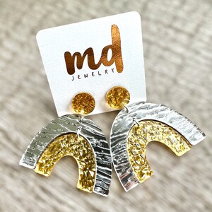 Argent Gilt Earrings (multiple styles) * silver gold earrings, gold silver earrings, two tone silver gold earrings, acrylic earrings