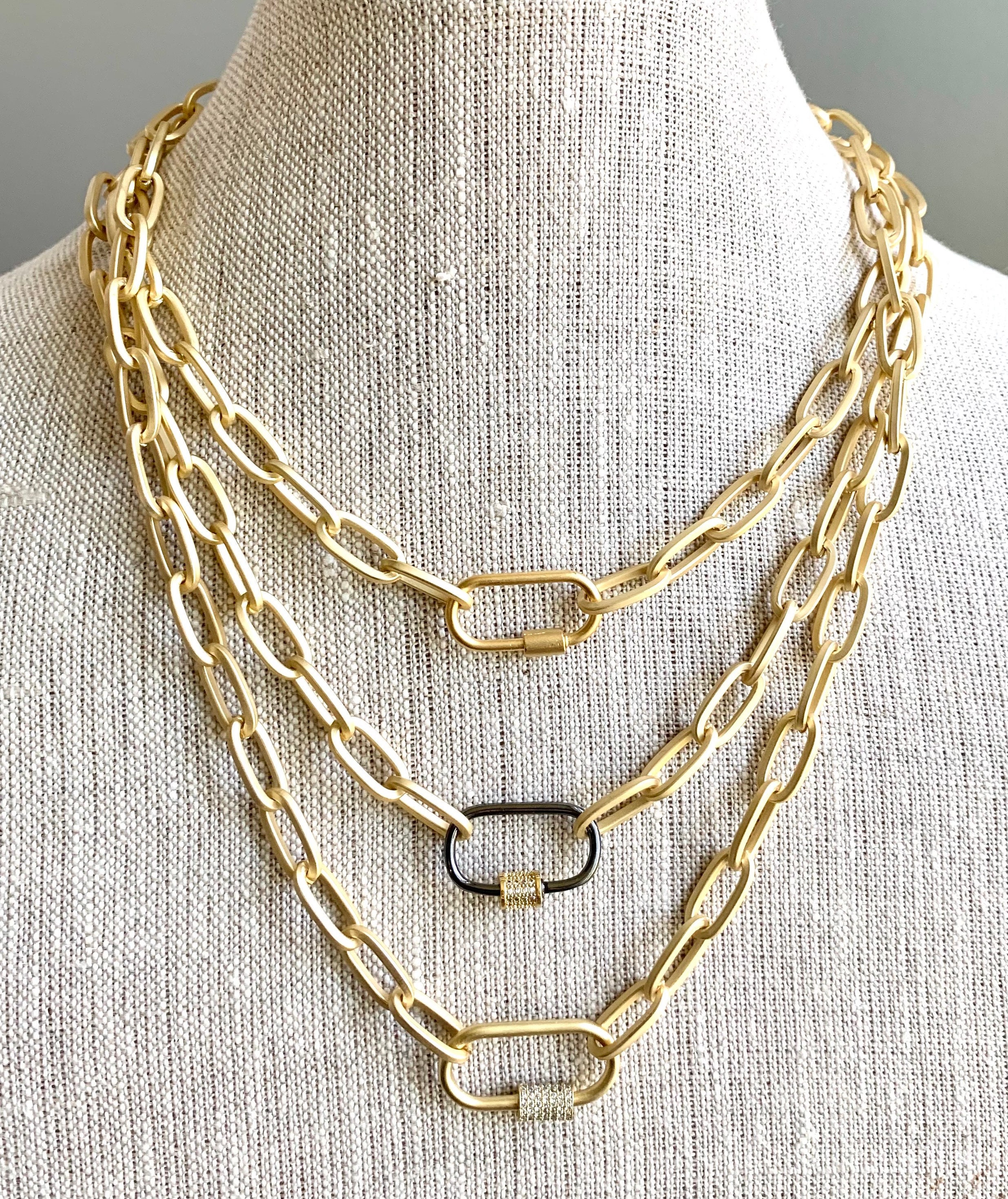 Layered Necklace Clasp, Detangler Gold Plated / Corrugated -4 Strand