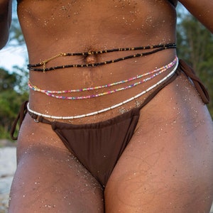 Waist Beads With Clasp And Adjustable Extension | Solid Colors | Mixed Colors | Body Jewelry | Boho