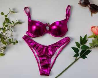 Pink Bikini | Bathing Suit | Swimwear | Pushup | Cheeky Fit | Two Piece Set