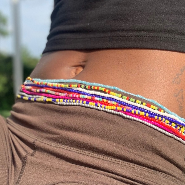 Stretchy Waist Beads | Solid Colors | Mixed Colors | Body Jewelry | Boho