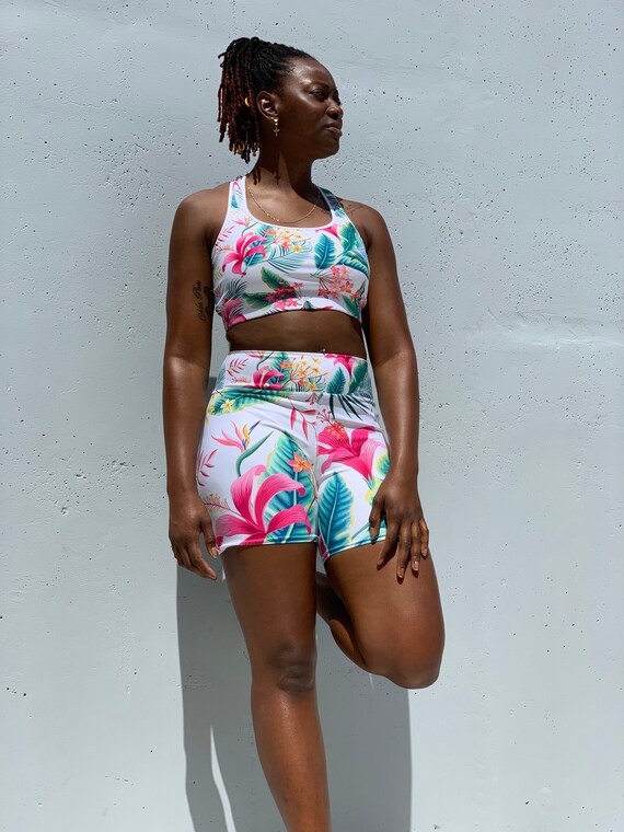 Floral Biker Shorts | Women's Workout | Activewear | High Waist | Gym