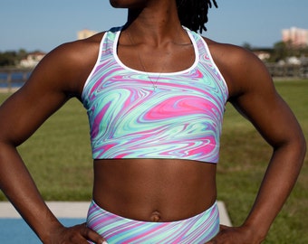 Cotton Candy Sports Bra | Yoga Bra | Women's Fitness Tops | Gymwear