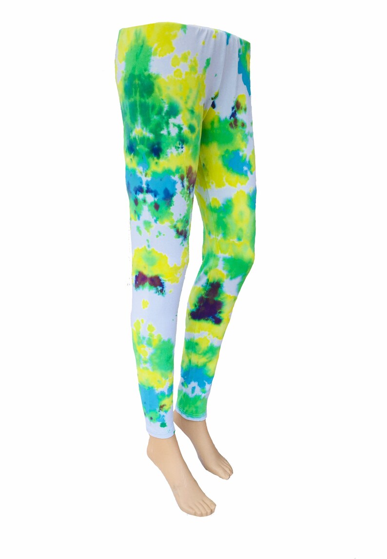 green splash Tie dye leggings