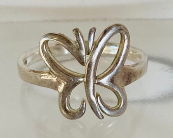 Silver Butterfly Ring - 925 Sterling Silver Ring - statement ring - size 9 ring