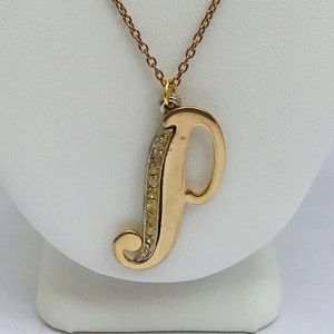 Vintage Letter P pendant - alphabet pendant - names with P