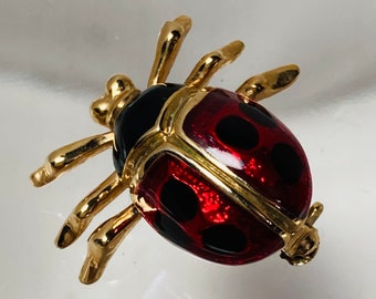 Ladybug Brooch - lady beetle pin - ladybird pin - insect pin - bug pin - red bug pin