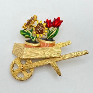 Garden Wheelbarrow Brooch