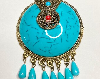 Faux Blue Stone Necklace
