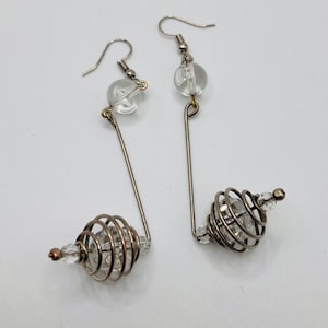 Steel Wire Earrings - Steel Dangle Earrings - Industrial earrings - steampunk earrings - punk earrings - electrical earrings