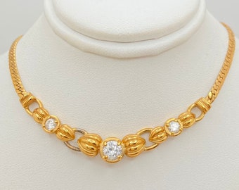 KREMENTZ gold plated Cubic Zirconia necklace