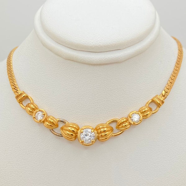 KREMENTZ gold plated Cubic Zirconia necklace