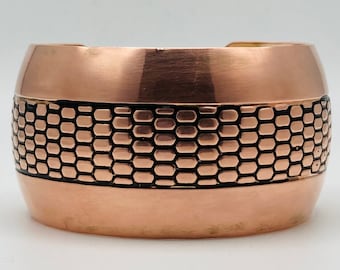Etched Copper Cuff Bracelet - southwestern style bracelet