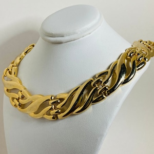 Golden Chunky Choker Necklace - Wide Choker Necklace
