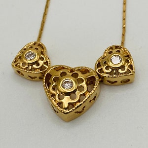 Golden Heart Slider Chain - 16 inch heart necklace
