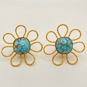 Turquoise Flower Earrings