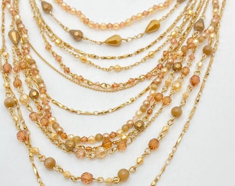 Multilayered Honey Color Necklace