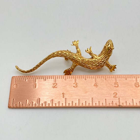 PISCES Golden Lizard Brooch - image 6