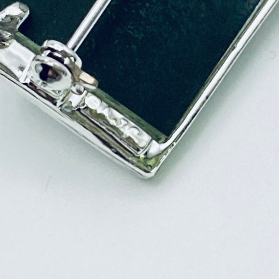 AJC Cat Brooch - Silver Tone Cat Pin - Mirror pin… - image 10