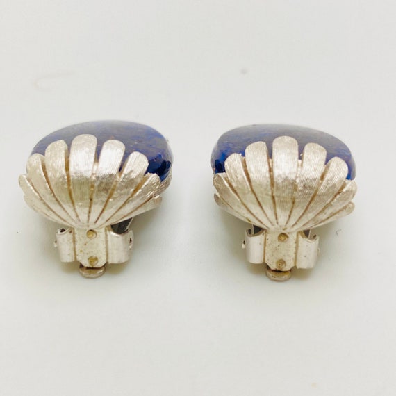 CORO Oval Navy Blue Clip on Earrings - image 7