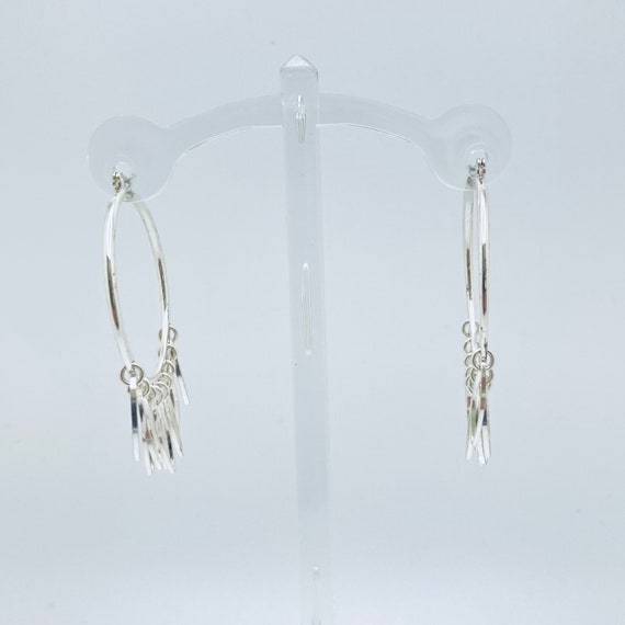 38mm Silver Tone Hoops - image 3