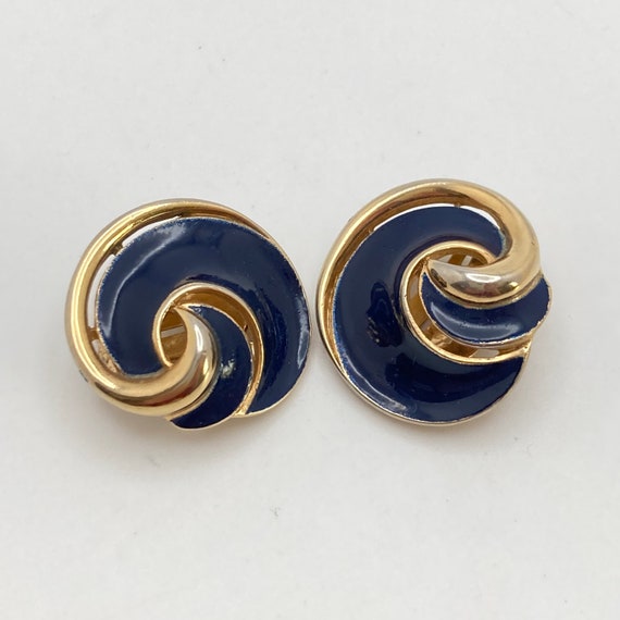 1960s CROWN TRIFARI Navy Earrings - image 7