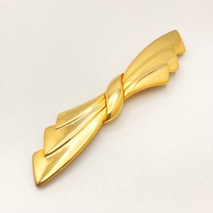 Golden Bow Brooch - Gold Ribbon Pin