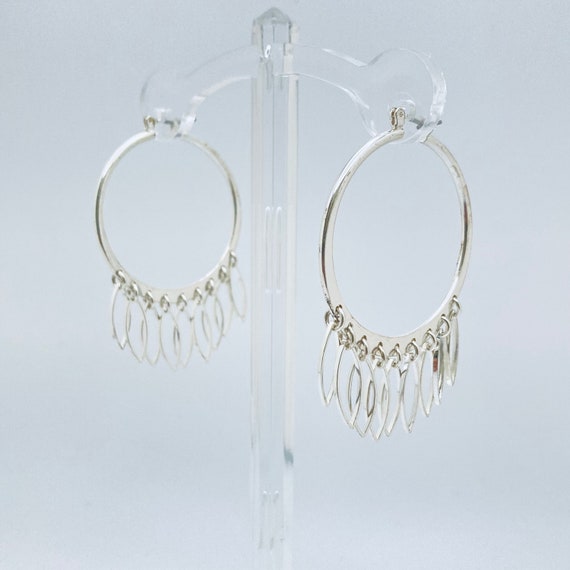 38mm Silver Tone Hoops - image 4