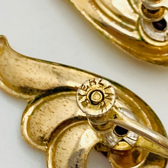 Sterling Silver and Ruby Art Nouveau Style Earrin… - image 9