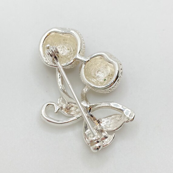 Red Rhinestone Cherry Brooch - image 10