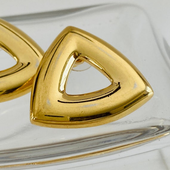 1990s MONET Golden Triangle Earrings - Monet Pier… - image 6