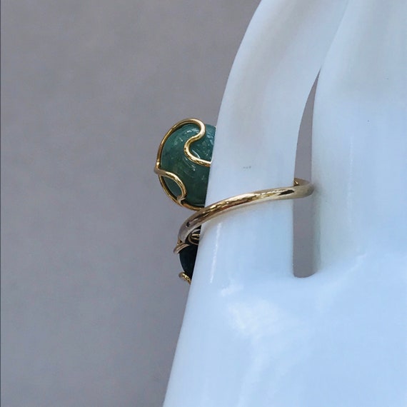 Size 7 Jade green ring - Wire wrapped ring - image 6