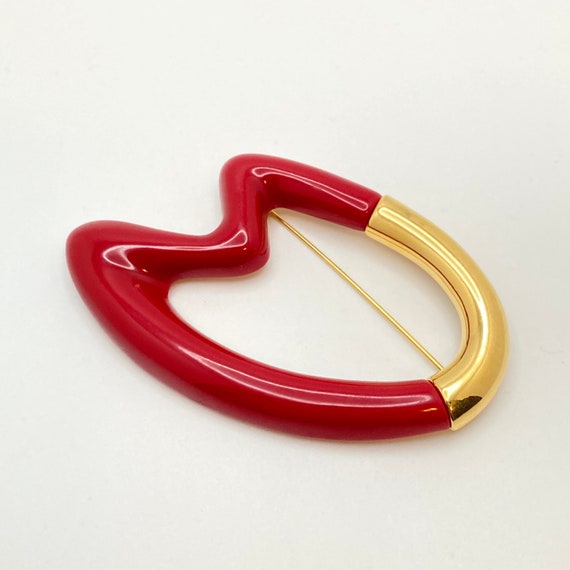 1960s MONET Large Red Brooch