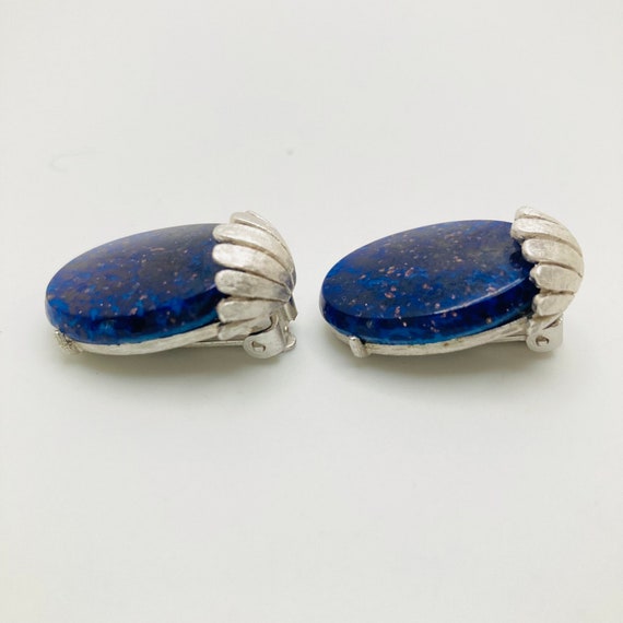 CORO Oval Navy Blue Clip on Earrings - image 6